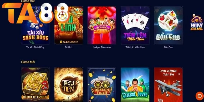 TA88 sở hữu các sản phẩm giải trí hấp dẫn, tỷ lệ thưởng cao